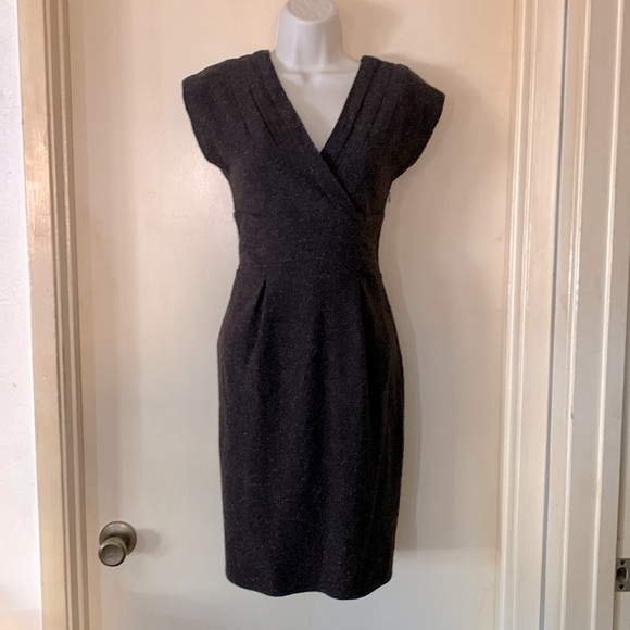 Banana Republic wool/silk blend brown tweed knit dress size 2 - Picture 1 of 10